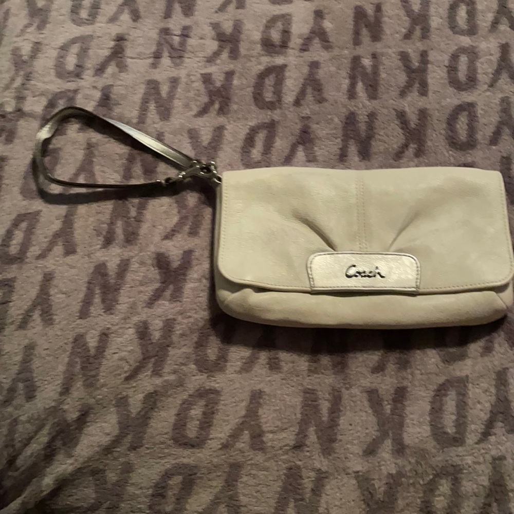 Coach White Wristlet